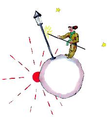 فانوسبان در حالِ روشن کردنِ فانوس در سیارهاش فانوسبان در حالِ روشن کردنِ فانوس در سیارهاش