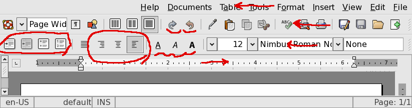 Another annotated screen-shot of AbiWord, under fa_IR locale